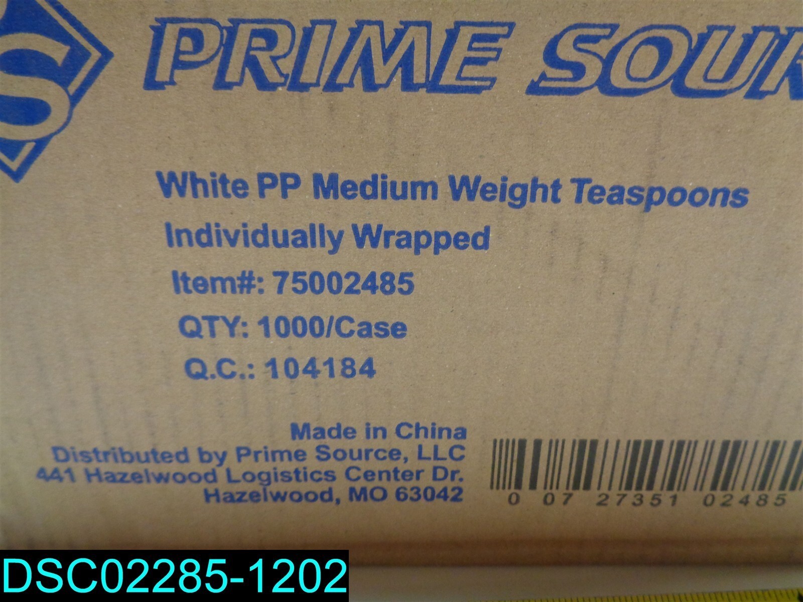 QTY=1,000:Prime Source Medium-Weight Wrapped White Teaspoon