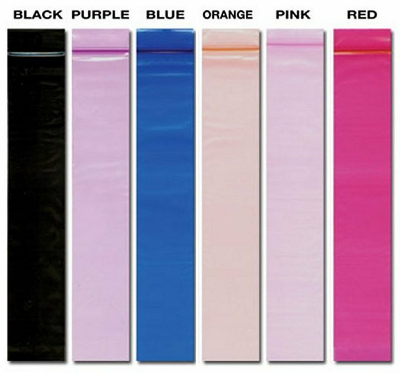100 2″x12″ BLACK BLUE PURPLE GREEN RED PINK ORANGE MIX INCENSE ZIP BAGS