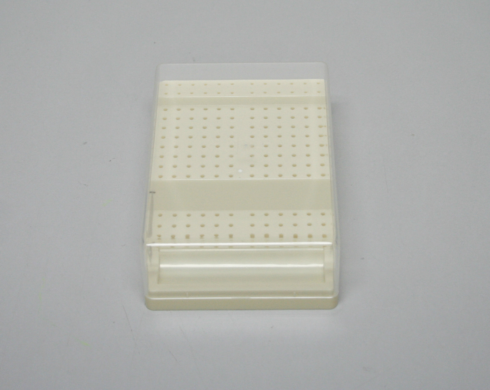 Dental Bur Block Holder Station with Lid Holds 168 Burs – 48 HP 96 RA 24 FG