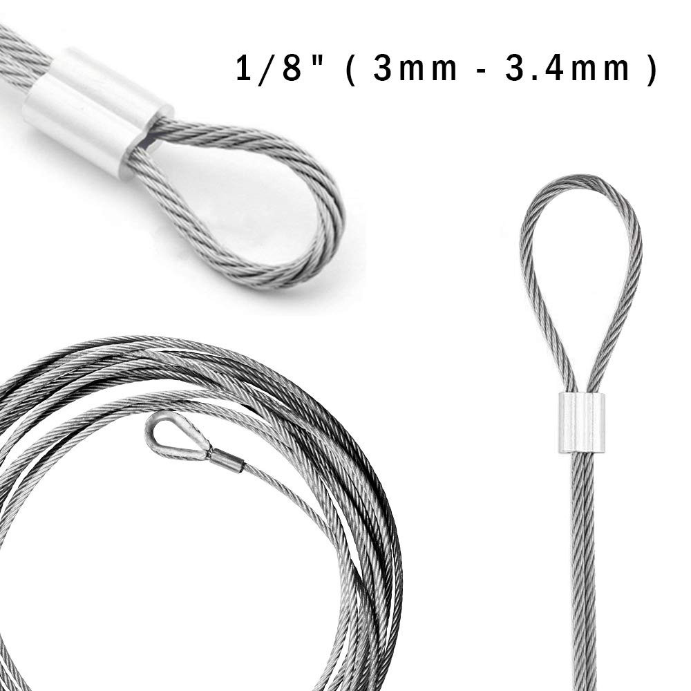 1/8″ (3Mm) Aluminum Crimping Loop Sleeve for Wire Rope, Cable Ferrule (100Pcs)