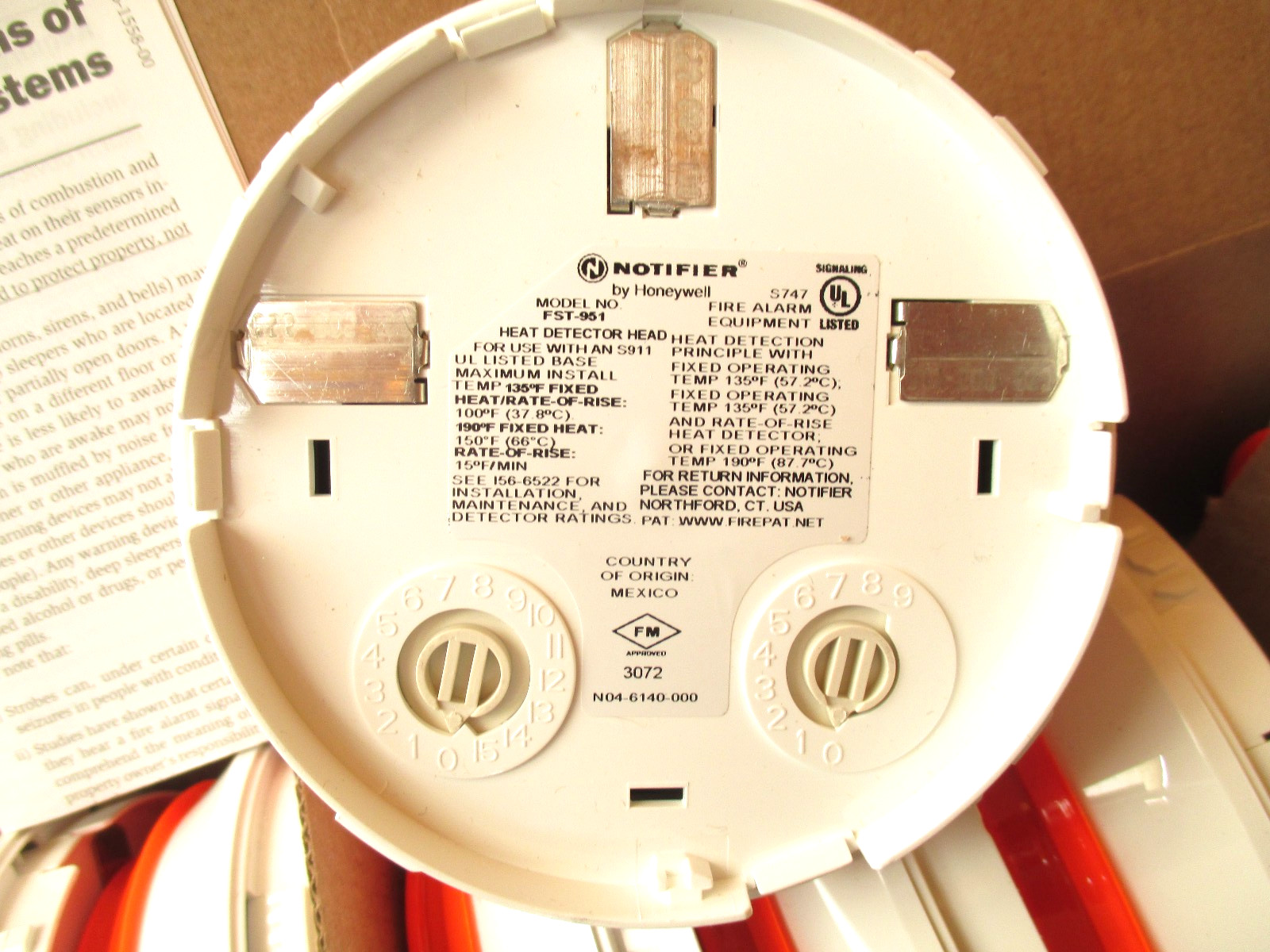 New Notifier FST-951-BP Addressable Heat Detector / Sensor. BOX / LOT OF 10