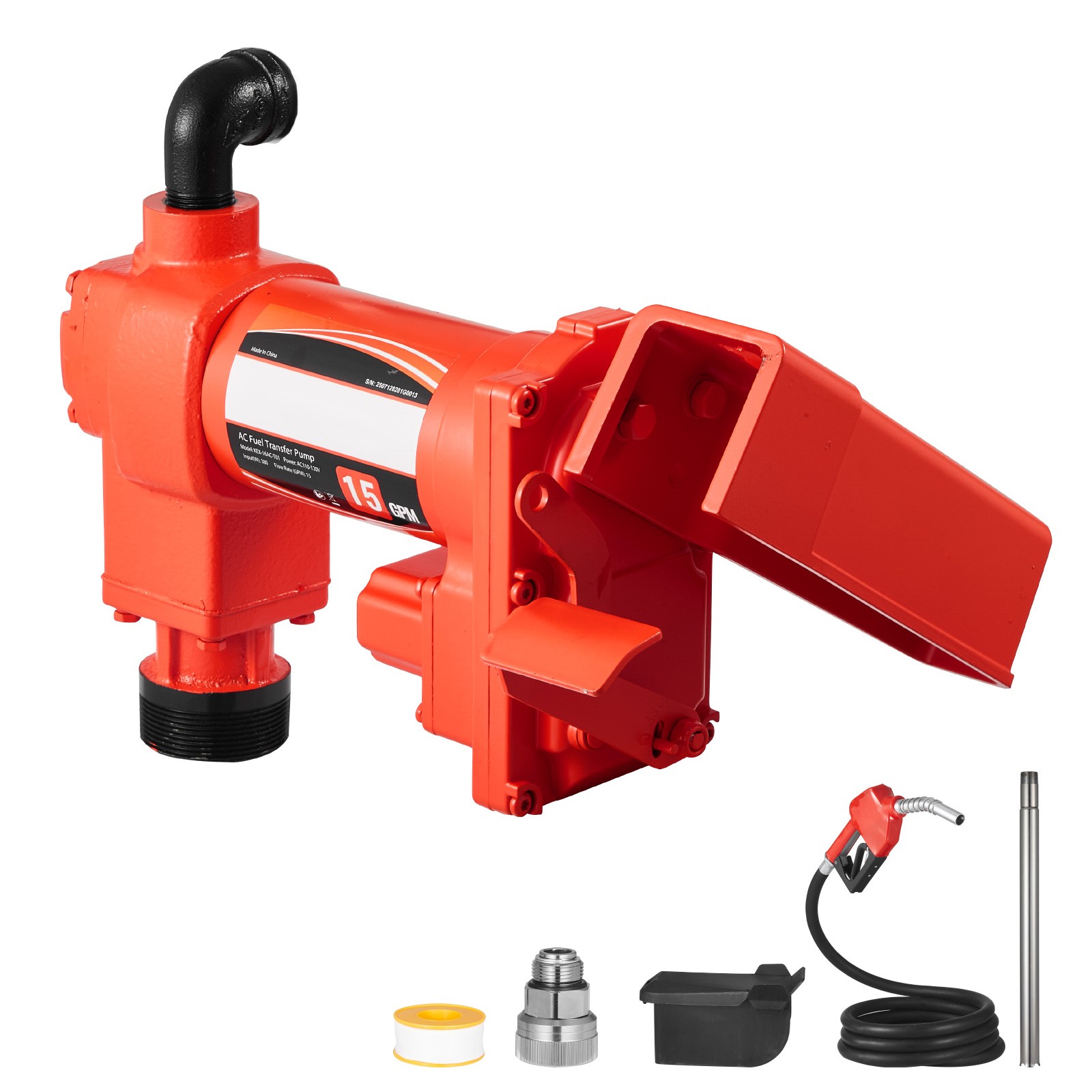 Uimoso 110V Electric Fuel Transfer Pump, 15 GPM Flow Rate with Fuel Nozzle