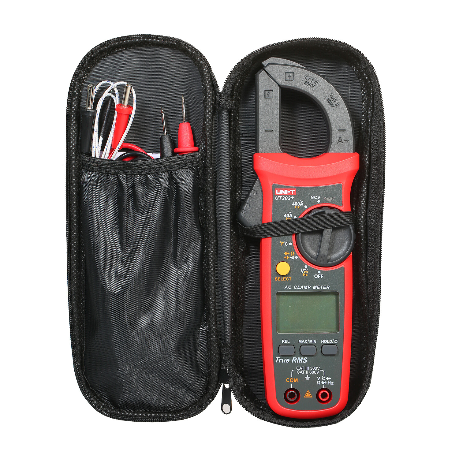 UNI-T UT202+ T-RMS Digital Clamp Meter AC DC NCV Multimeter OHM Cap Temp Tester