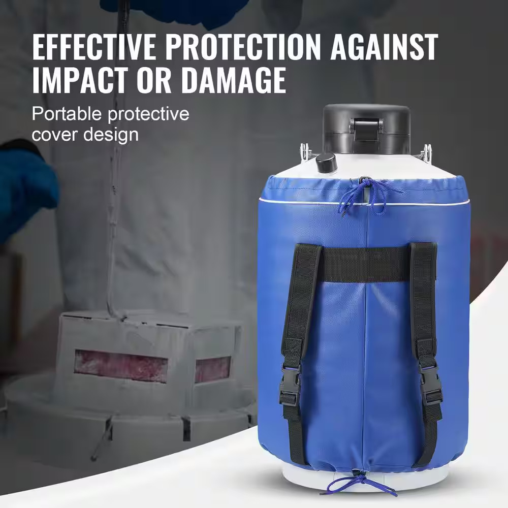 Liquid Nitrogen Tank 10 L Aluminum Alloy LN2 Container Dewar 6 Canisters, Carry