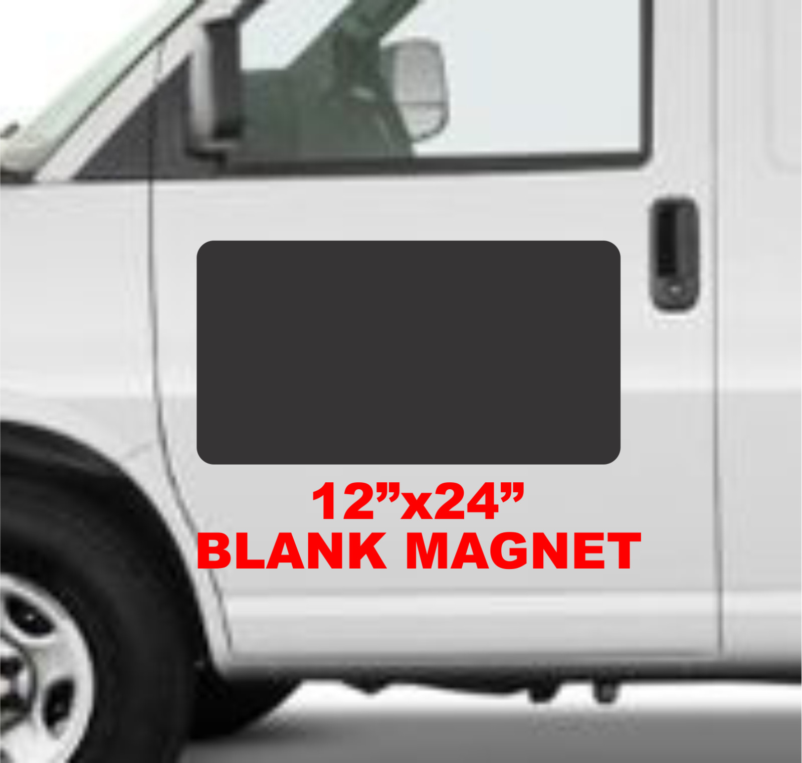Blank BLACK Vehicle Magnetic 12″x24″ Sign for Auto Car Truck Van SUV