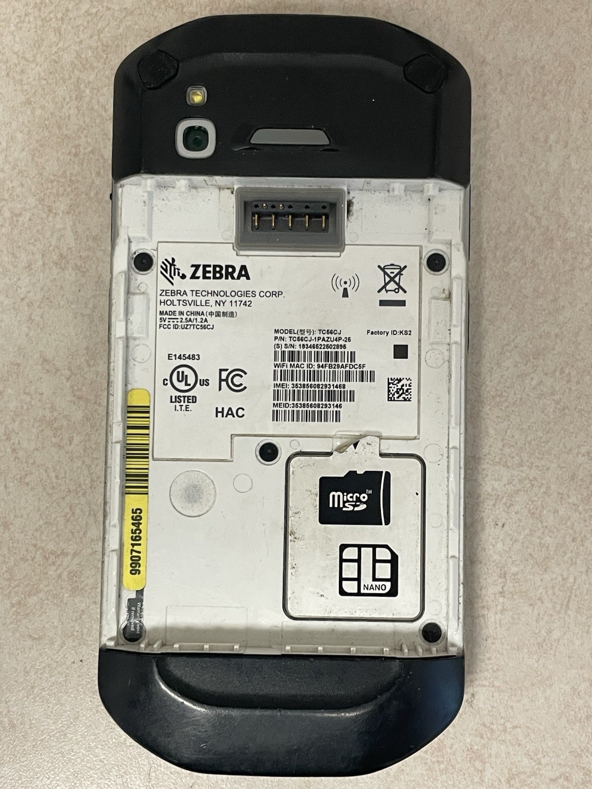 Lot of (2) Zebra TC56CJ-1PAZU4P-25 Mobile Computer AS IS FOR PARTS NOT WORKING