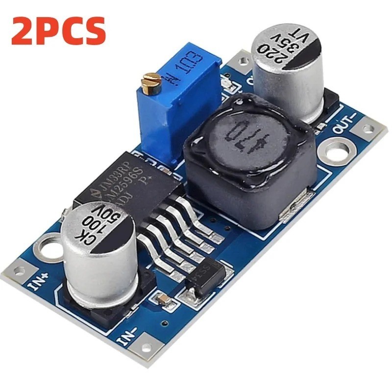 2PCS LM2596 DC-DC Buck Converter – 3.0-40V to 1.5-35V Step Down Power Module