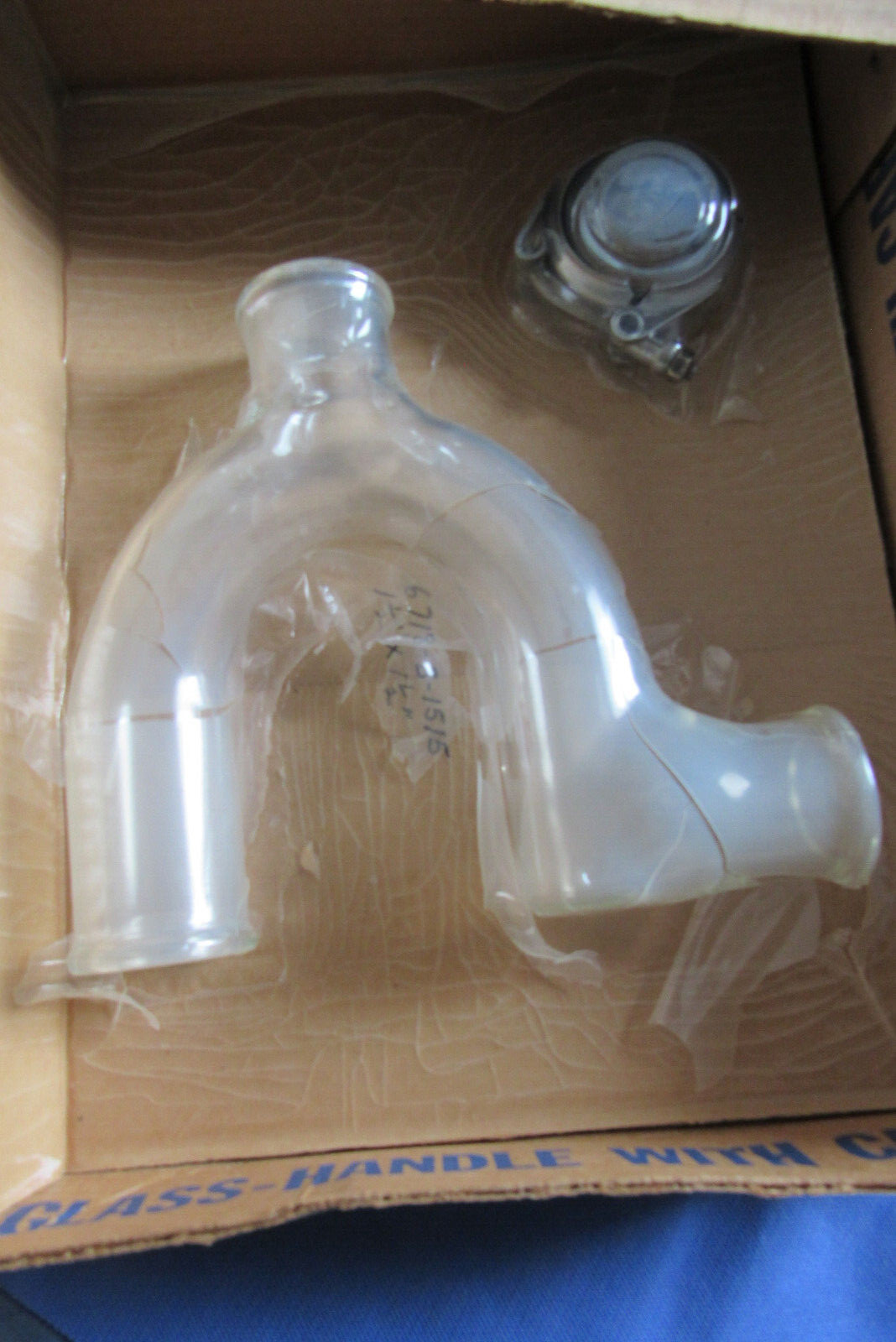 NOS O-I/Schott Kimax 6718-B-1515 Trap P-Style B Cleanout 1-1/2″ Drainline Glass