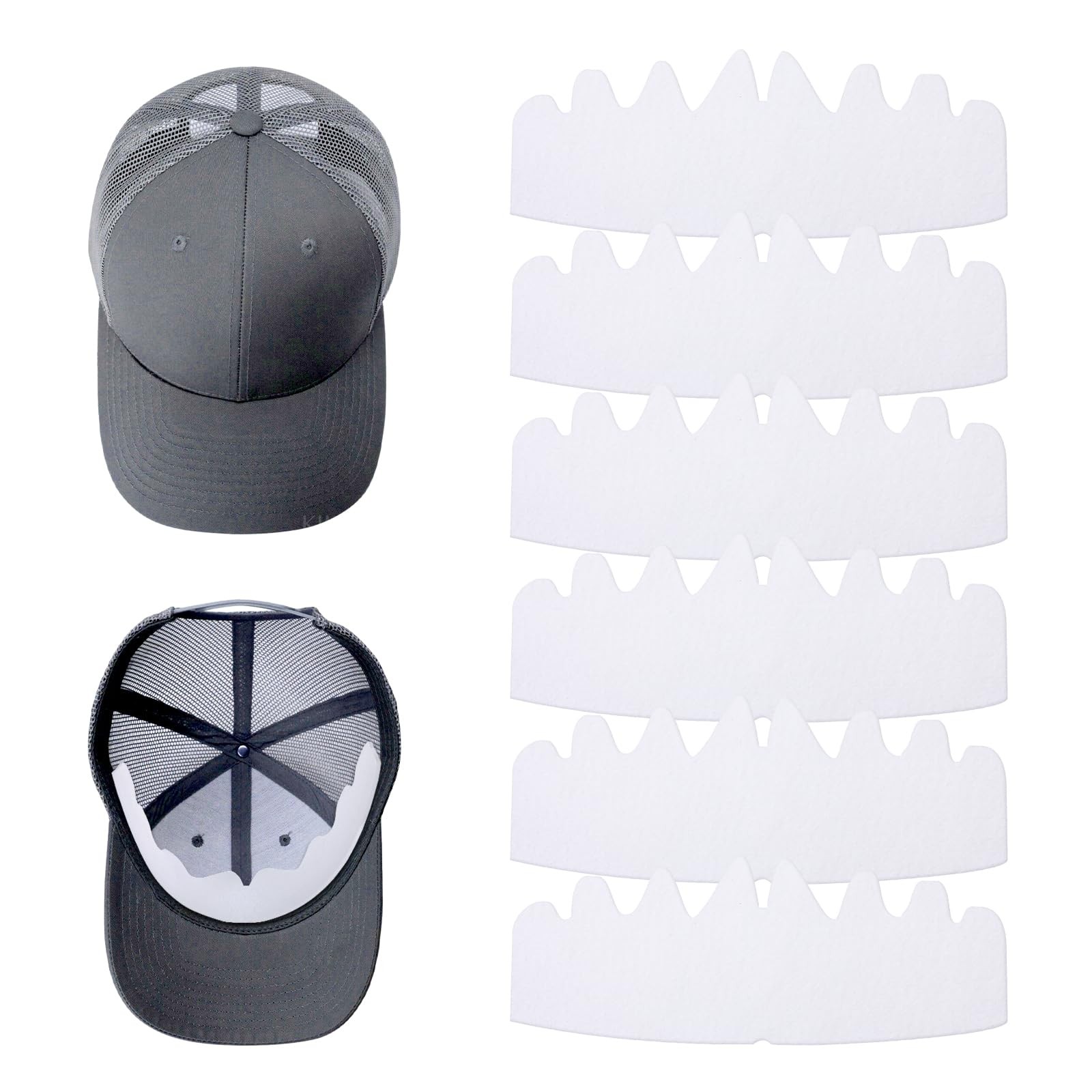 YUXIANLB 6 Pcs White Baseball Caps Inserts Shapers, Flexible Washable Reusabl…