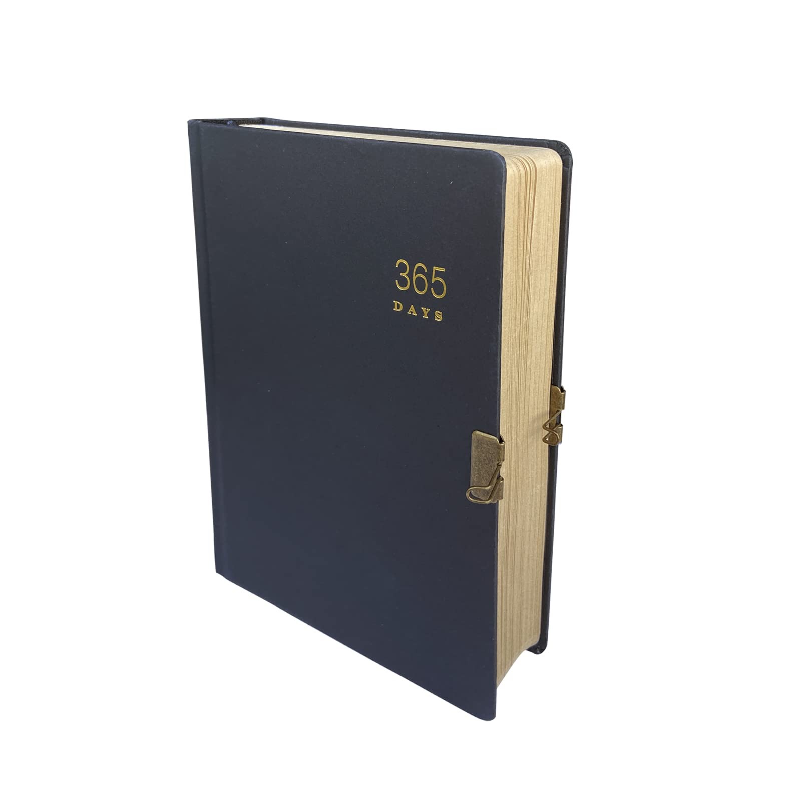Vintage Journal with Lock & Key A5 Blank Page Diary Notebook Black Hardcover 365