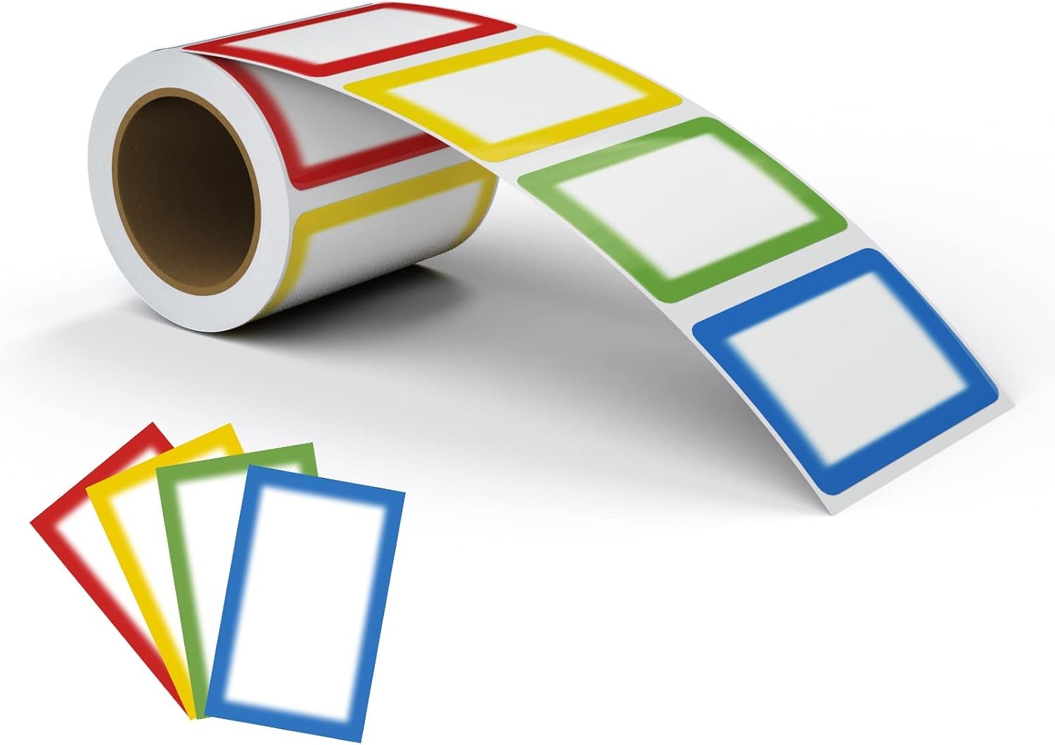 Colorful Plain Name Tag Labels – 200 Stickers, 3.5 X 2.25 Inch, Colorful Borders