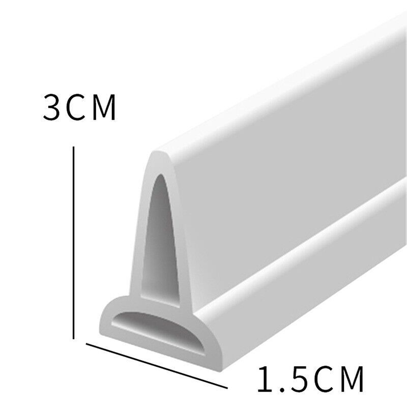 2 Meters Collapsible Shower Barrier Stopper T-Shape Water Splash Guard White