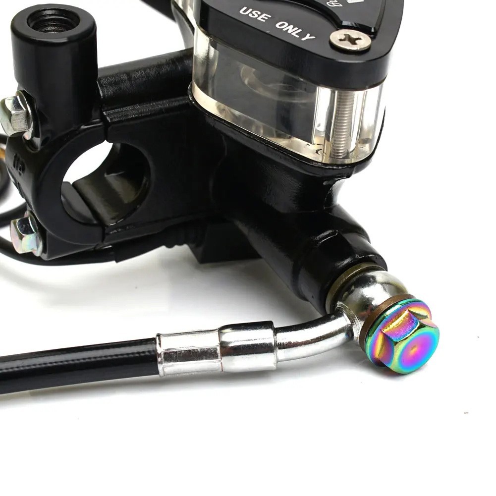 7/8in Motorcycle Hydraulic Brake Clutch Kit Lever Pump Hose for Yamaha Honda