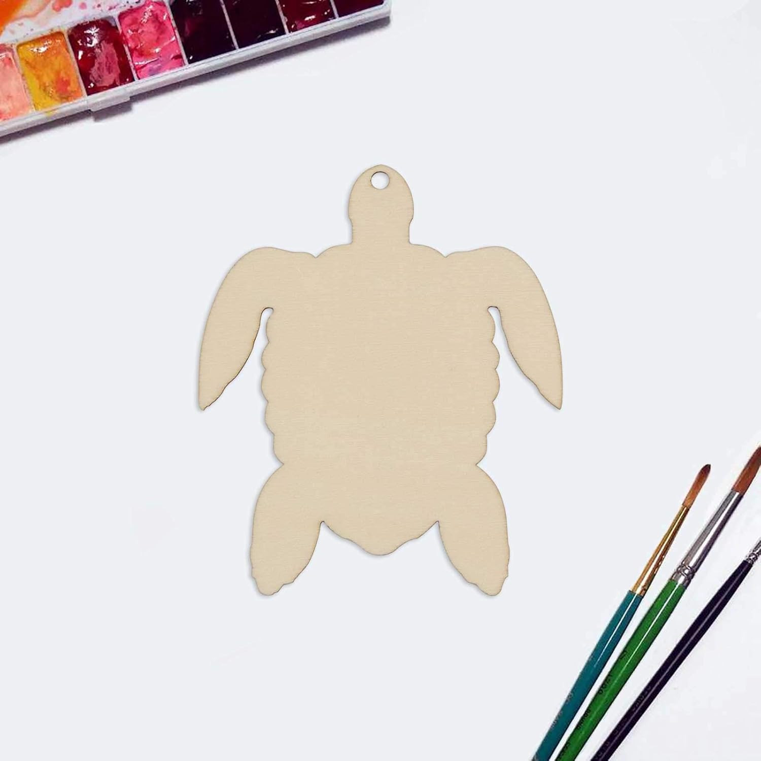 20Pcs Sea Turtle Shape Unfinished Wood Cutouts DIY Crafts Blank Hanging Wooden T