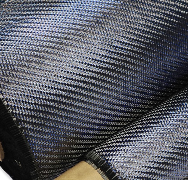3K Carbon Fiber Blue Metallic Reflection Mixed Twill Fabric Cloth 100cm * 100cm