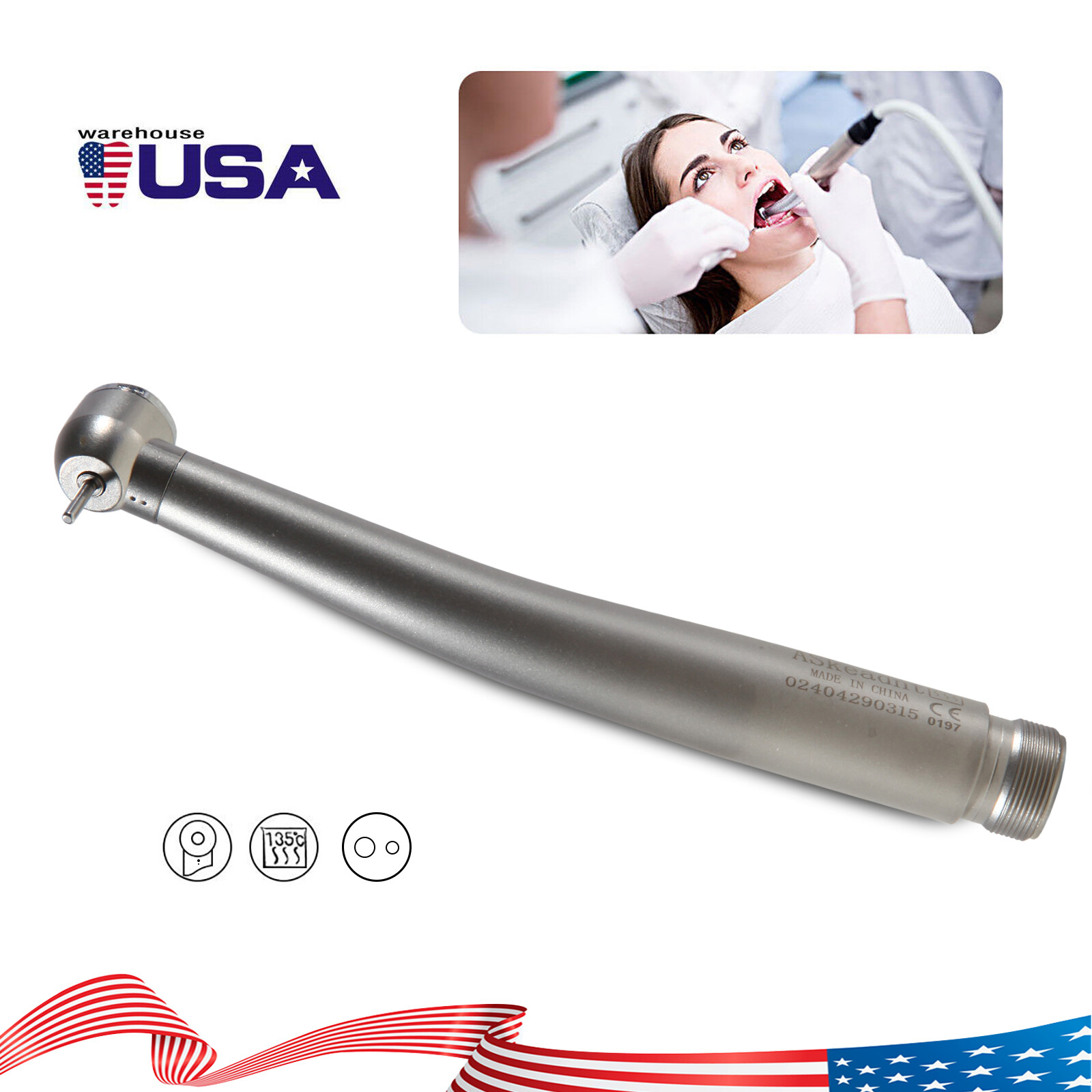 Dental PANA MAX High Speed Handpiece Large Torque Push Button 2 Holes Borden