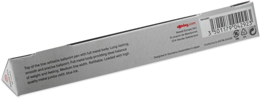rOtring Rapid Pro Retractable Ballpoint Technical 1 Count (Pack of 1), Black
