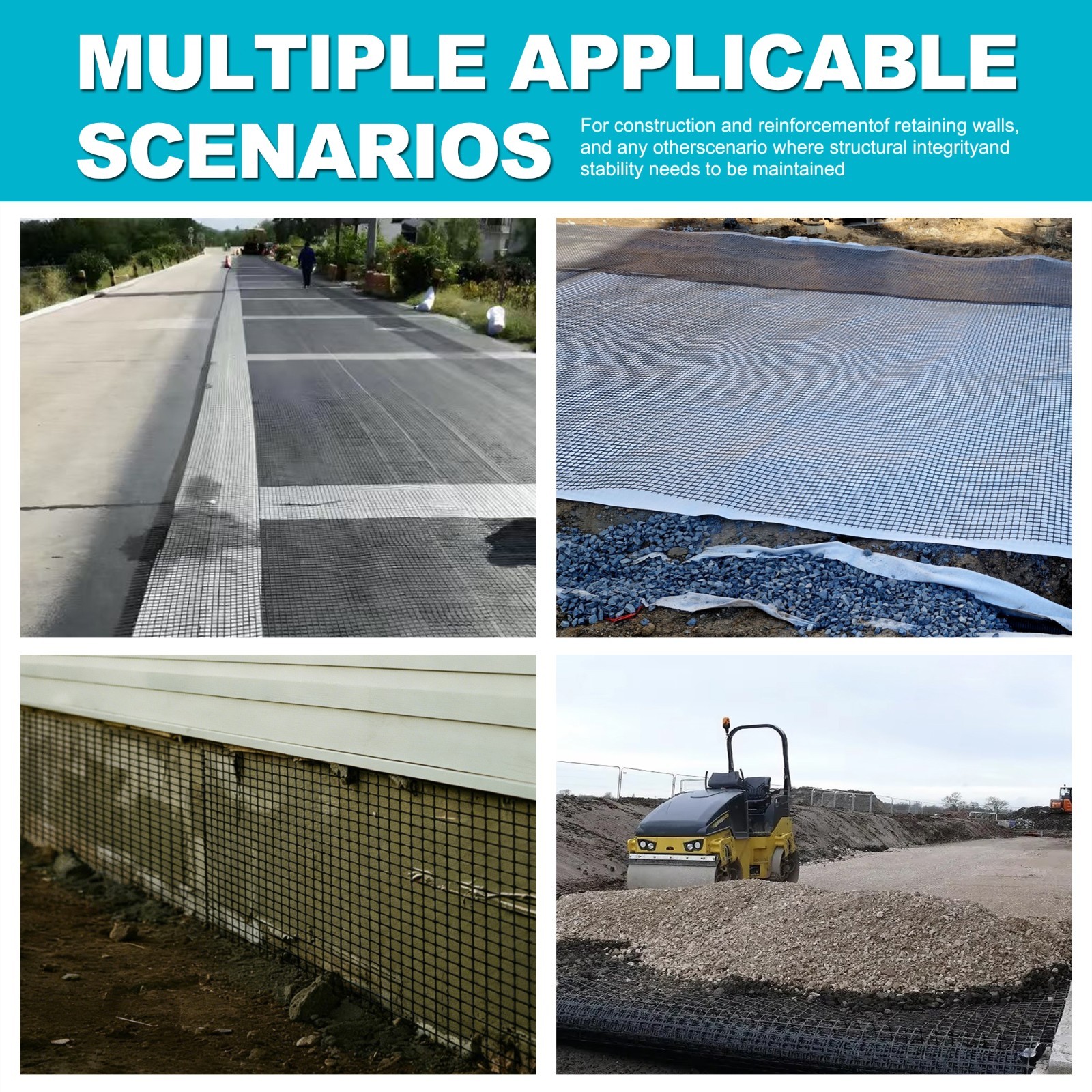 Geogrid for Retaining Wall, Bi-Directional Universal Stabilization Grid Fence US