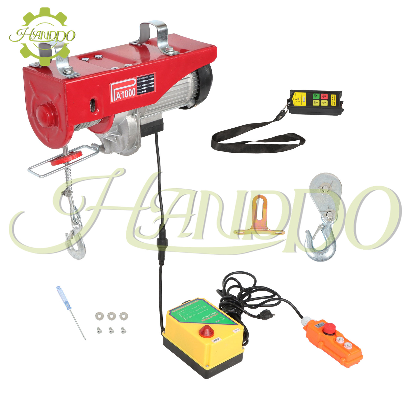 PA1000 2200lbs Electric Hoist 110v 1600W with Wireless Remote Control
