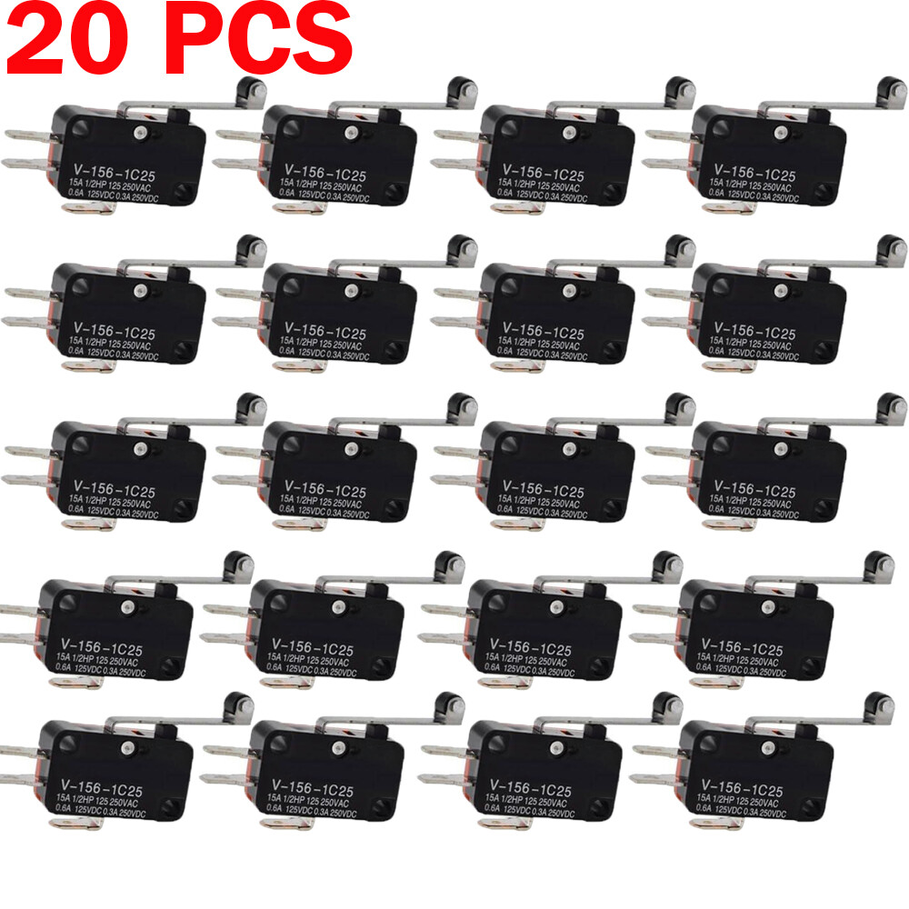 V-156-1C25 Limit Micro Switch Long Straight Hinge Roller Momentary SPDT 20X
