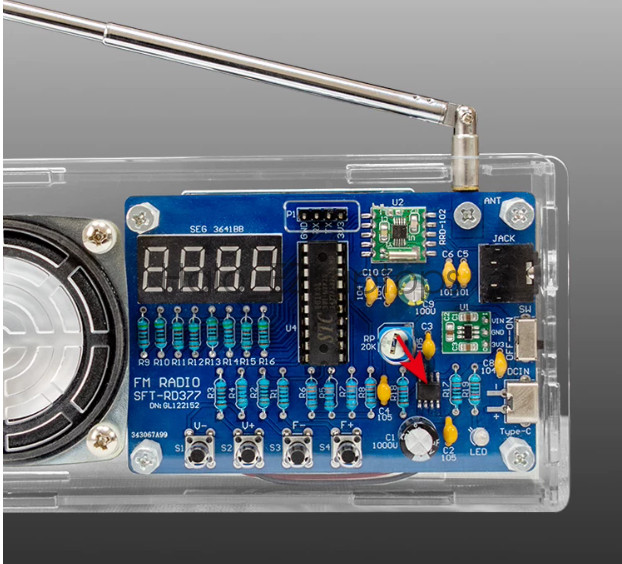 Digital FM Radio Soldering Practice Kit 87.5-108MHz DIY Electronic Learning Kit