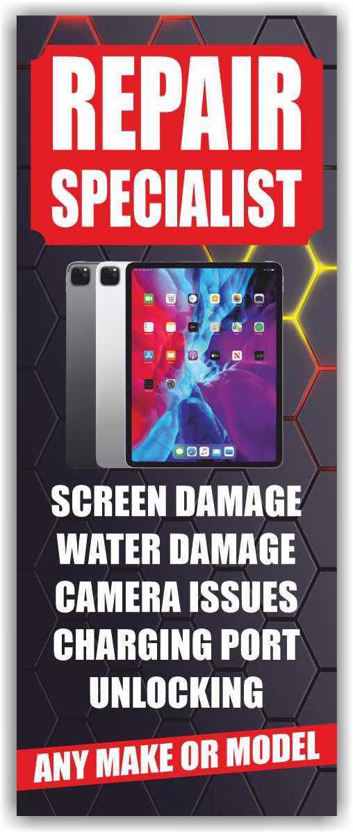 REPAIR SPECIALIST Repair Advertising Banner Vinyl Mesh Sign Cell Phone Computer