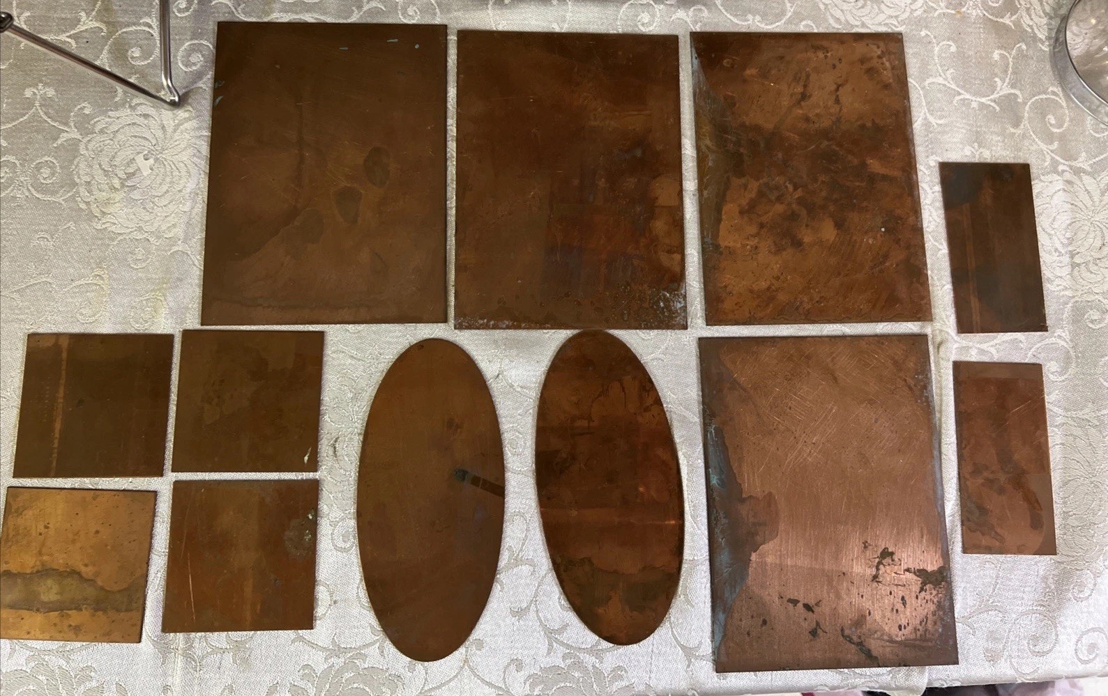 11 Pieces Copper Sheets Plates for Crafts/ Enamel Various SizesNew/old Inventory