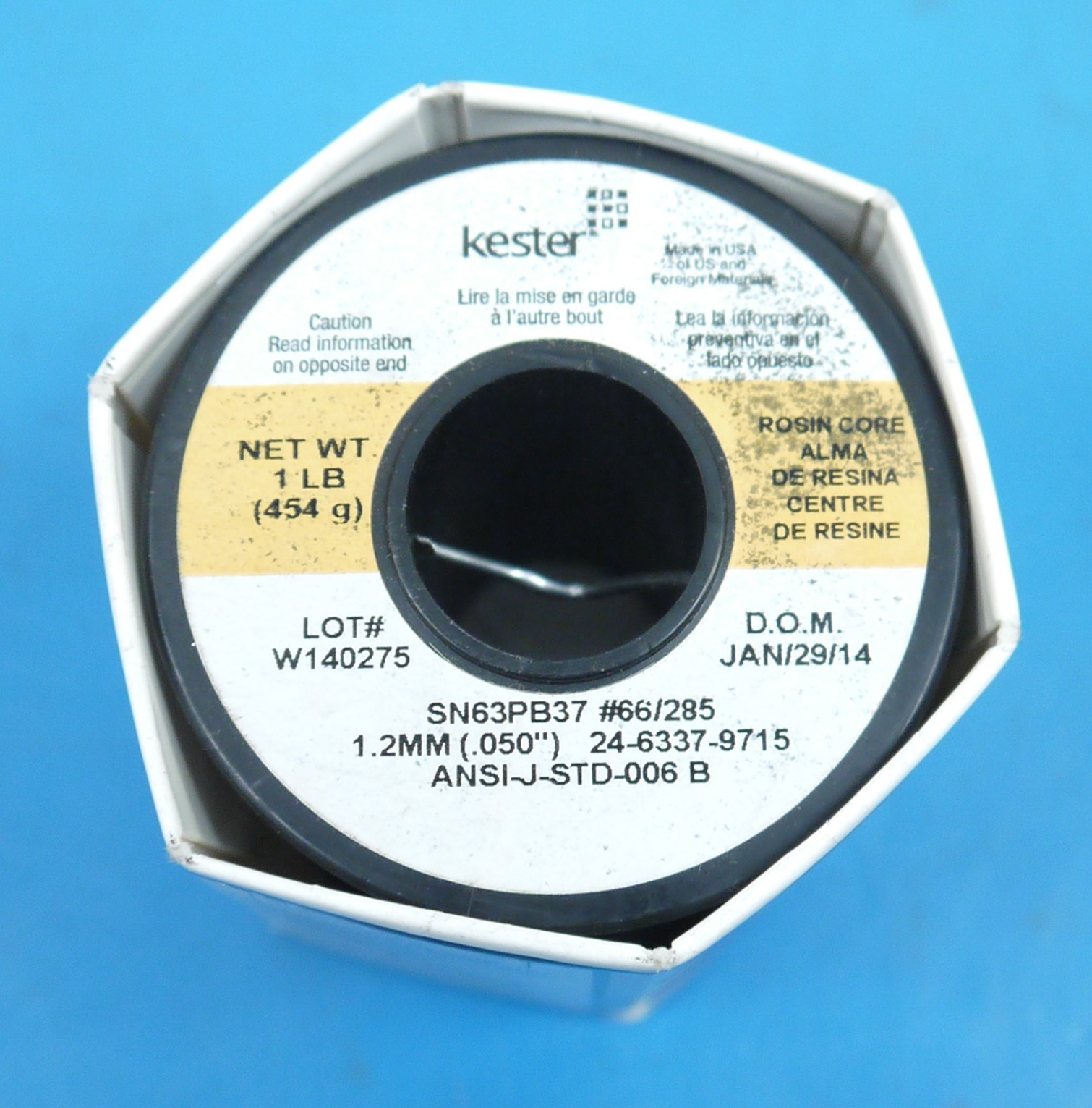 Kester 24-6337-9715 1.2MM (.050″) SN63PB37 1 lb. Solder Wire