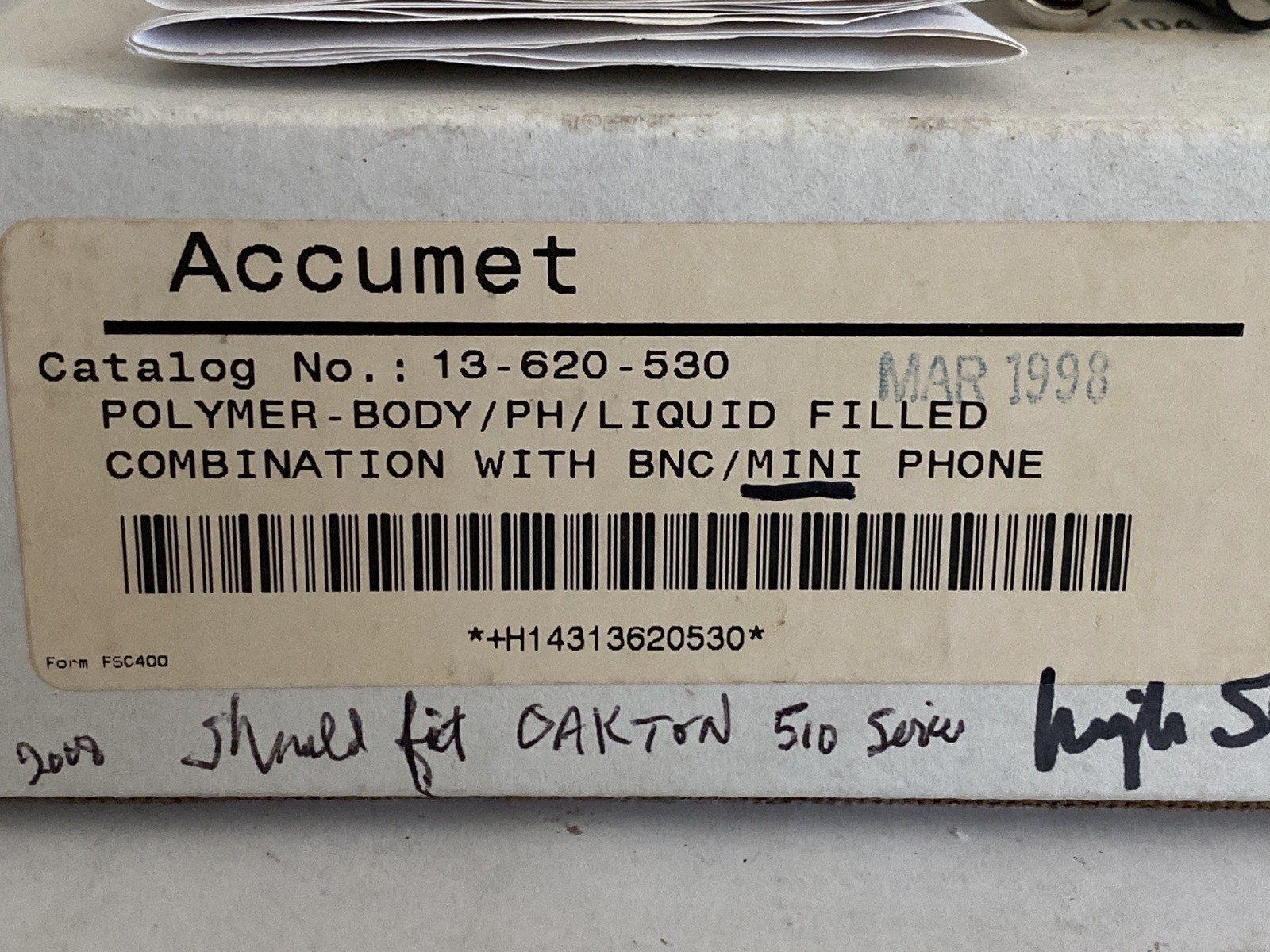 Used FISHERBRAND Accumet pH ATC Combo Electrode Probe BNC Mini-Phone 13-620-530