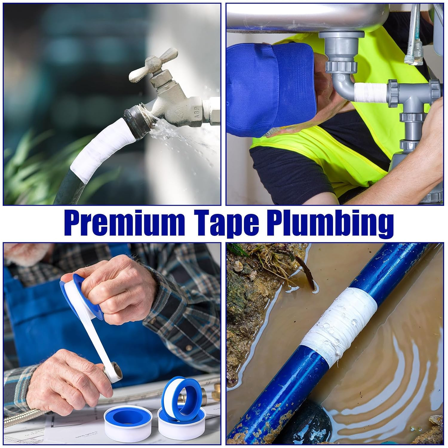 200 Rolls PTFE Tape 1/2 X 520 Inches Plumbers Waterproof Sealant Plumbing Tape f
