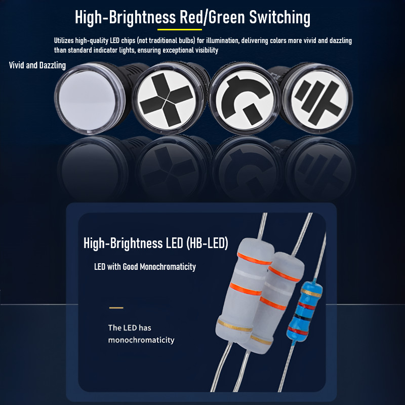 Red-Green LED Signal Lamp for Electrical Panel & Fault Detection in Control Box
