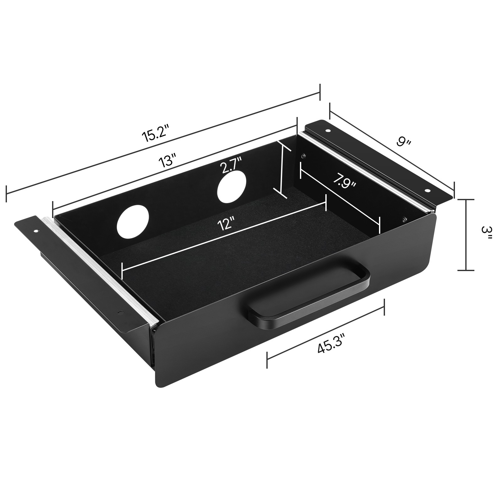 Uimoso 13-inch Slide-Out Under Desk Drawer Organizer for Home and Office