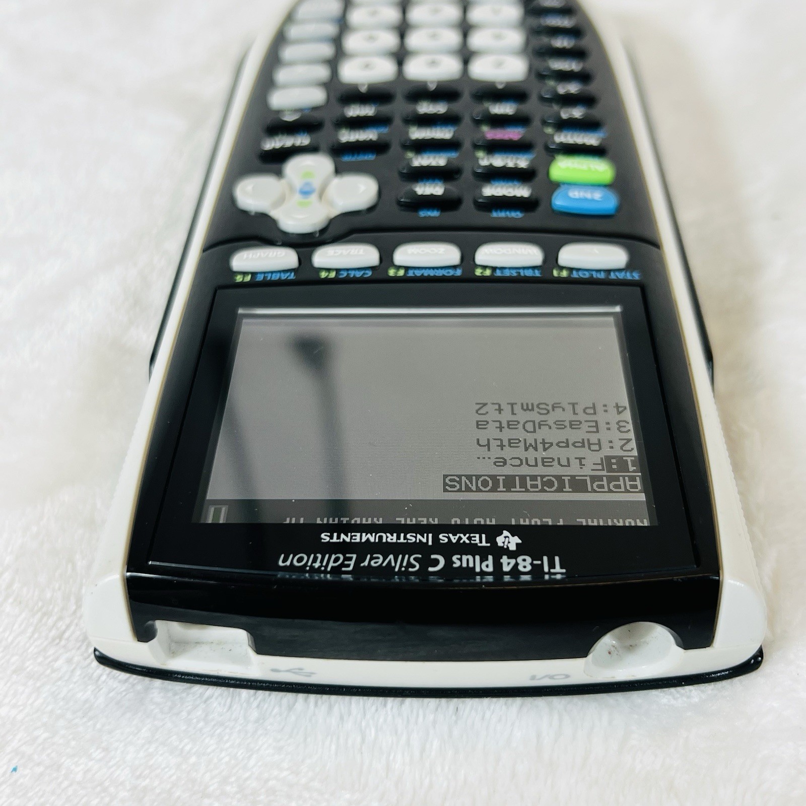 TI 84 Plus C Silver Edition Color Graphing Calculator + Charging Cable Tested