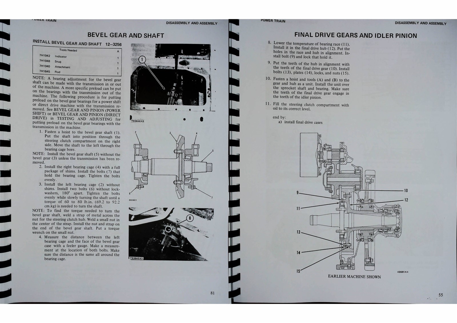 Caterpillar D8 D8H Crawler Service Repair Manual S/N Breaks Apply