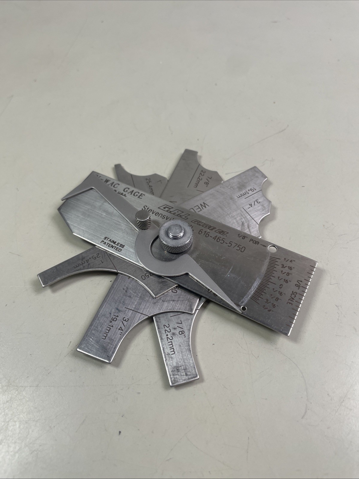 G.A.L. Gage Co. – V-Wac Gauge Weld Fillet Gages 1” 7/8” 3/4” 5/8” 1/4” USA Used