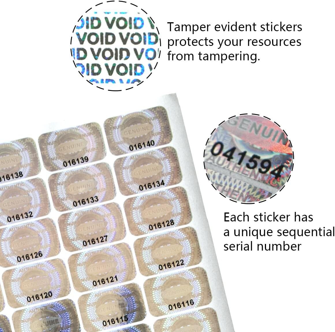 dose not apply 300 Pcs Authentic Hologram Labels/Stickers 300PCS, Silver