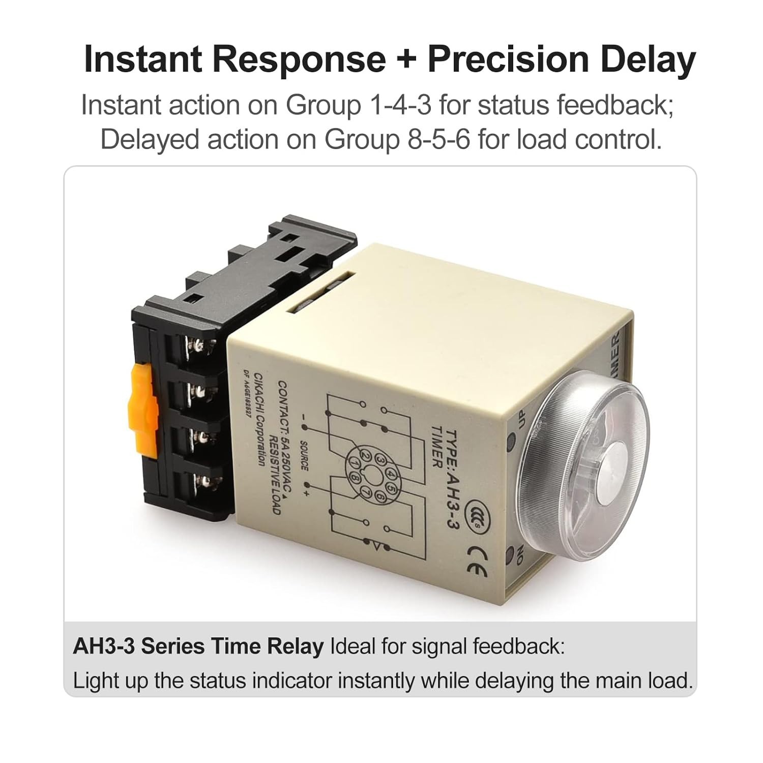 AC 220V Timer Delay Relay – DPDT 60-Minute Power-On Delay with LED Indicators