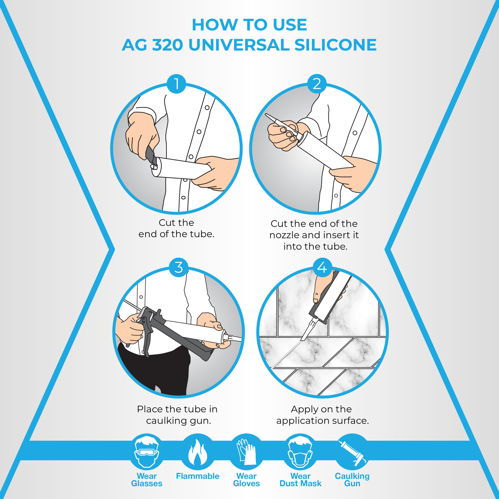 Adhesive Guru Universal Silicone Sealant Fast Cure, 10.15 fl.oz. 12 Pack