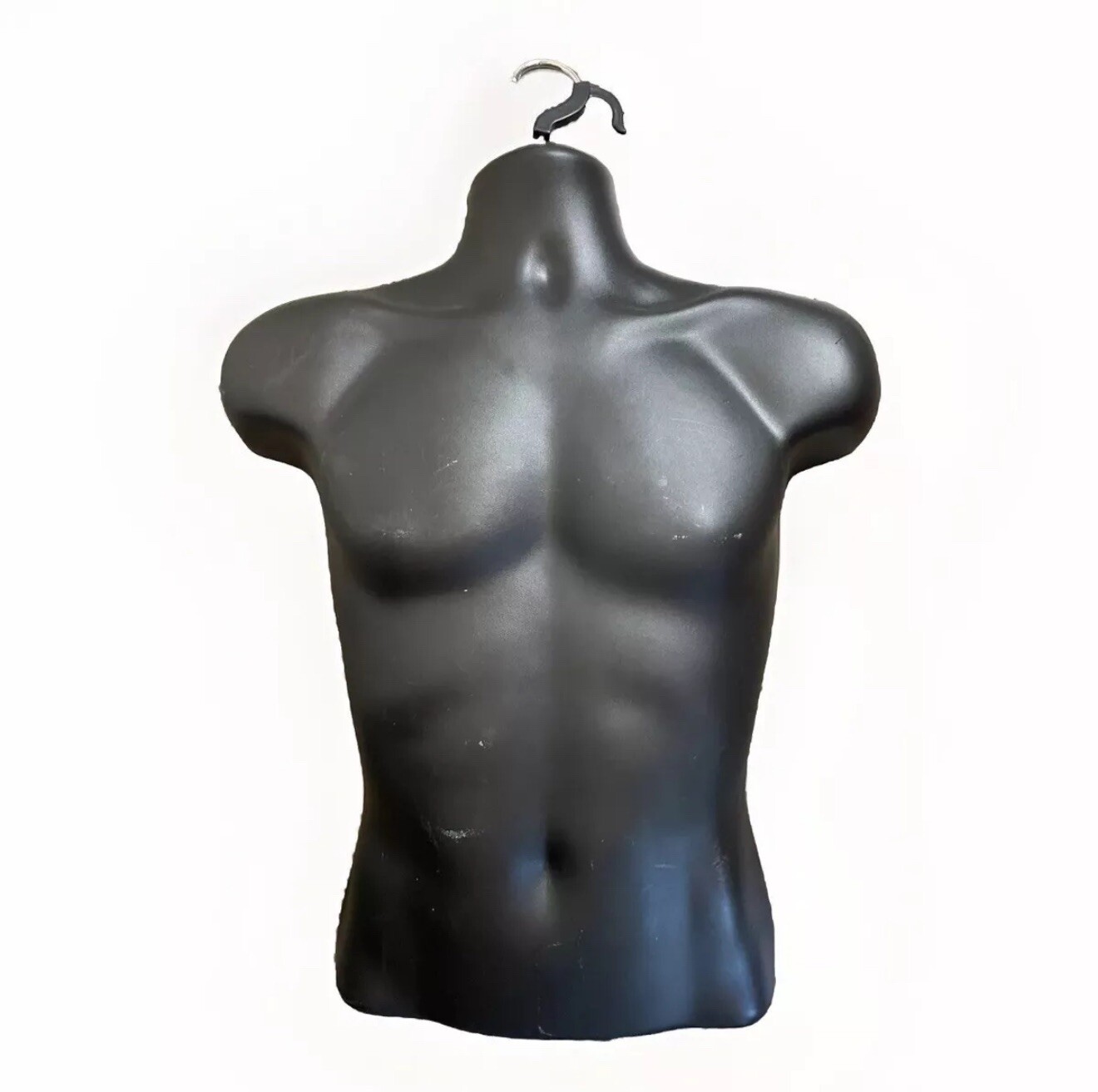 Torso Form Molded Man’s Shirt Frosted Fits S – L Hanging Male Mannequin Black