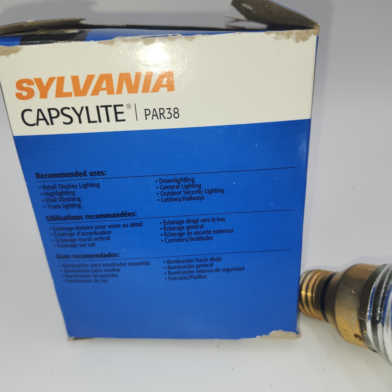NEW Sylvania Halogen Par 38 Light Bulb 120 Volts, 90 Watts Capsylite 4.75