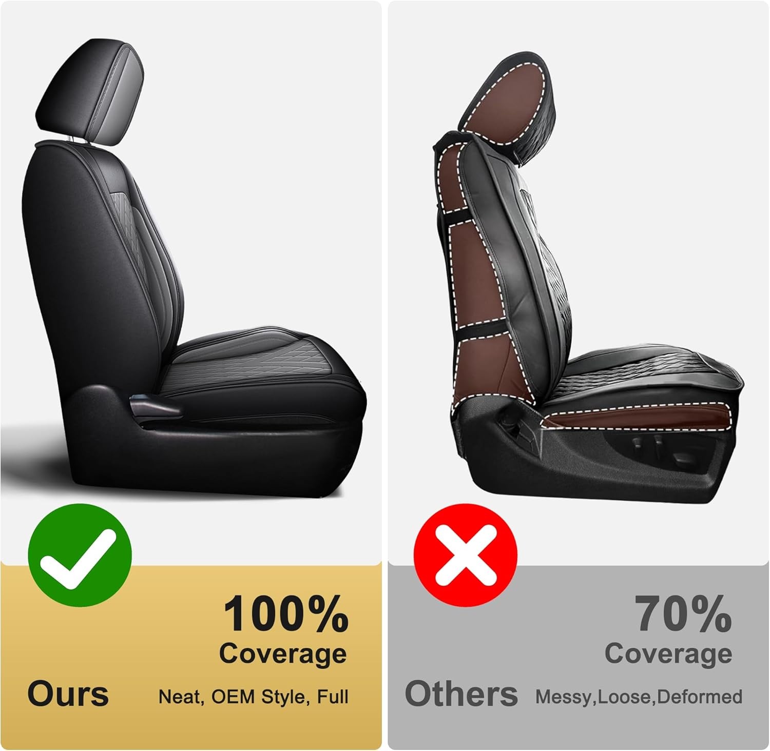 For Toyota Tacoma: 2005-2025 2026 Truck Set Car Seat Covers Synthetic Leather