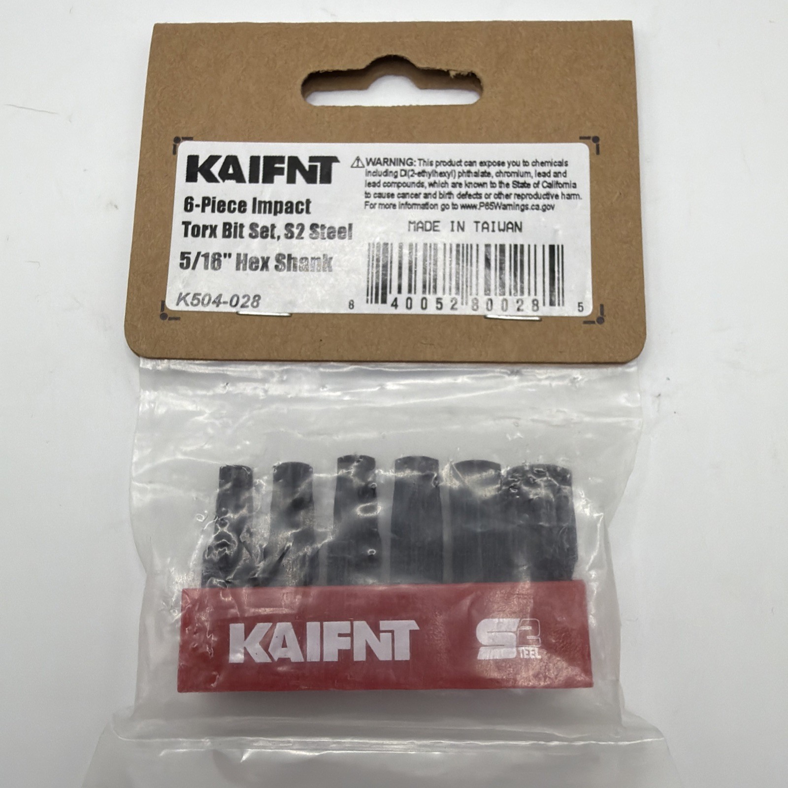 K504-028 S2 Steel Impact Driver Star Bit Set, T30 – T55 Torx Bits with 5/16″ …
