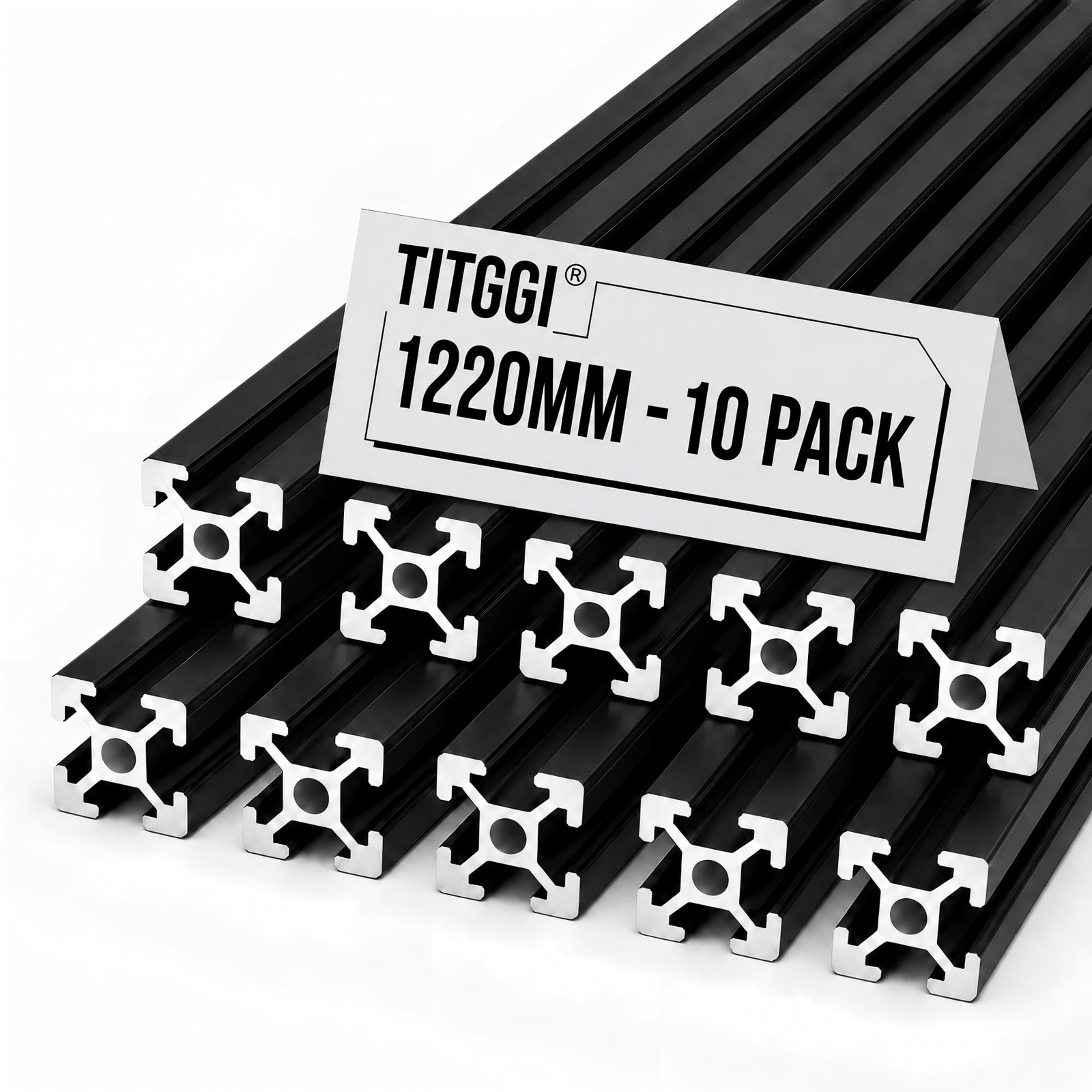 10pk 48″ Black 2020 T-Slot Aluminum Extrusion DIY Frame CNC 3D Printer
