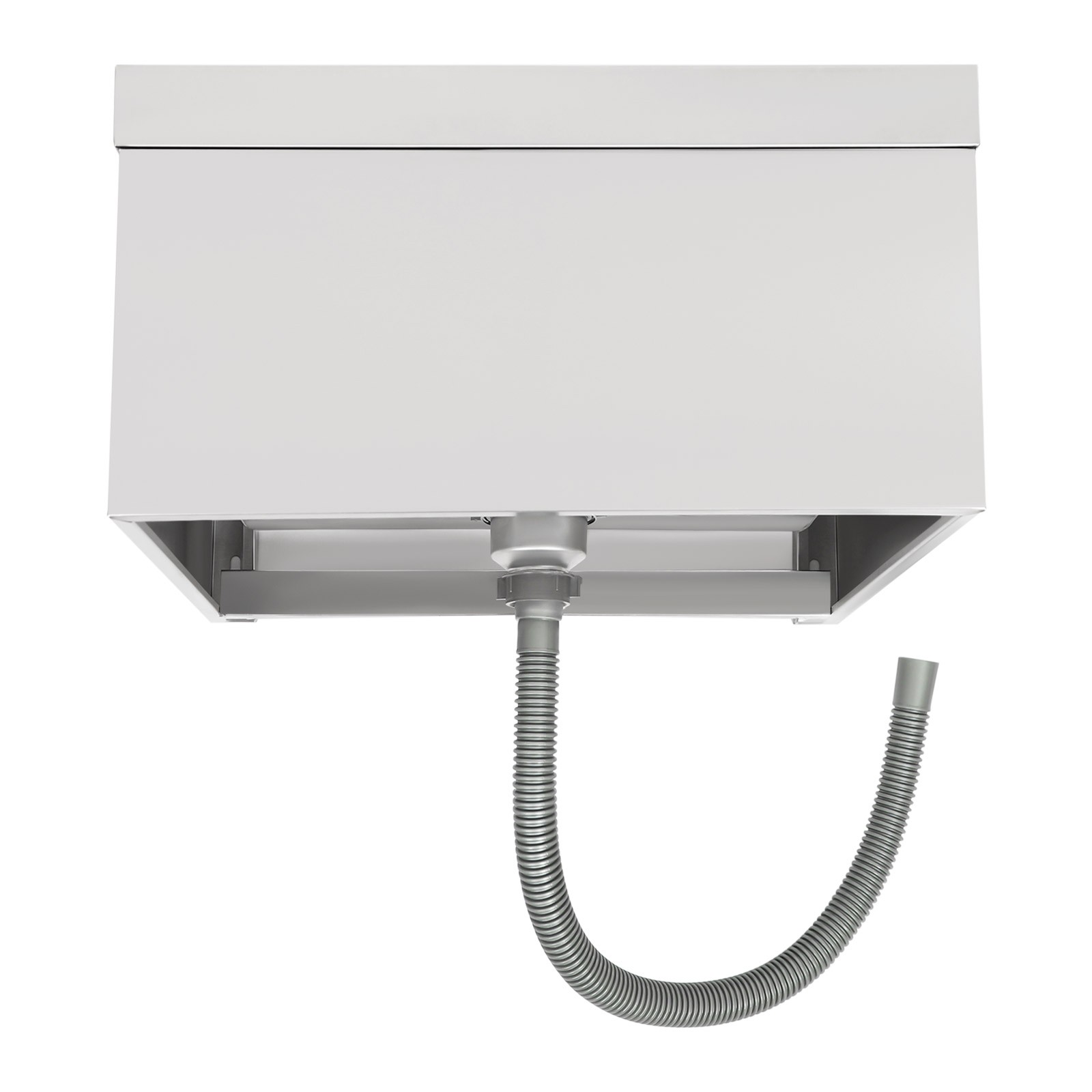 Stainless Steel Commercial Mop Sink 24*24*13in w/ Drain Hose Silver Square