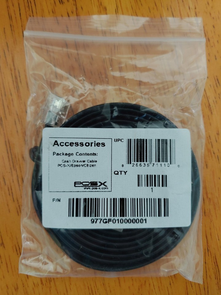 POS-X 48″ Kick Cable Cord for EPSON & Citizen Receipt Printers to Cash Drawer