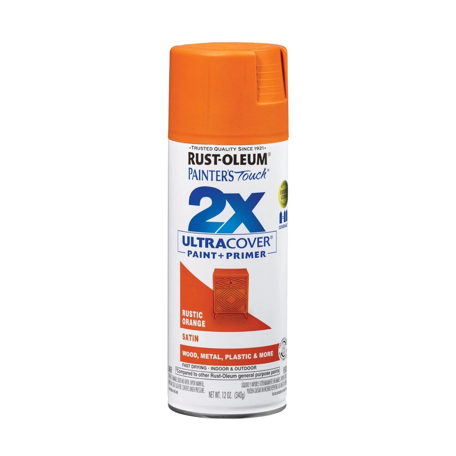 Rust-Oleum 334089 Painter’s Touch 12 Ounce (Pack of 1), Satin Rustic Orange
