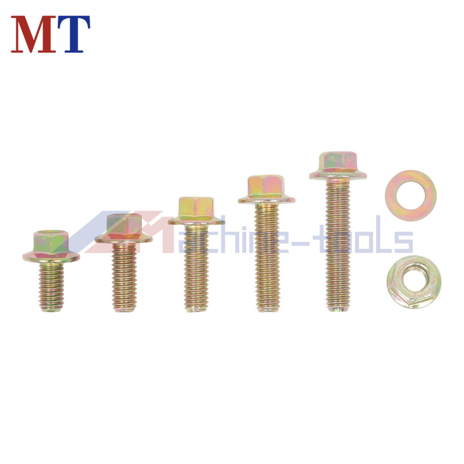 521x Flanged Hex M6 M8 M10 Silver Flange Bolts Assortment Kit for Industrial use