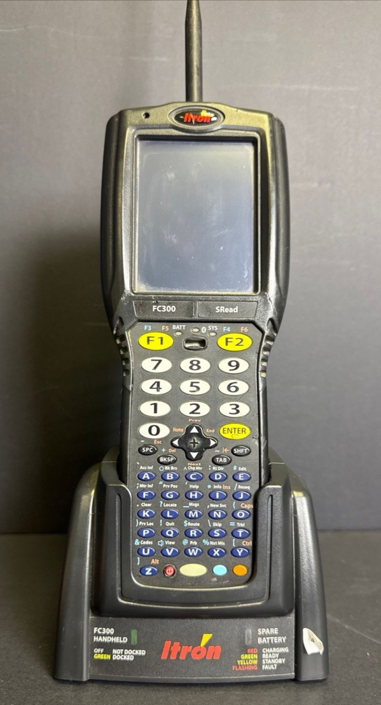 Itron FC300 Handheld Meter Reader Scanner SRead w/ Dock Base & Battery Charger