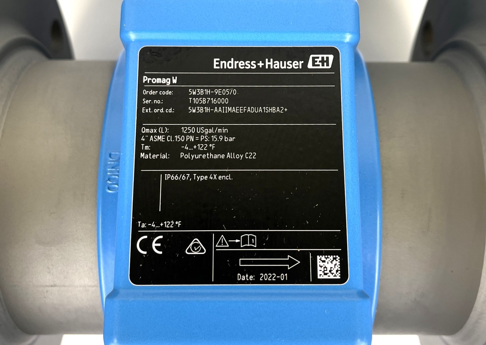 ENDRESS+HAUSER, PROMAG W 300, 5W3B1H, ELECTROMAGNETIC FLOWMETER, 4″150 SST, NEW