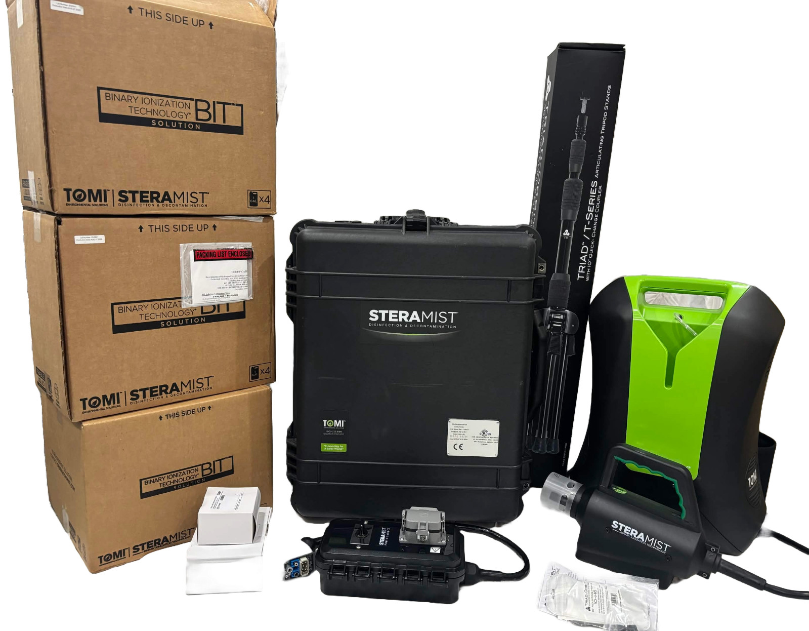 TOMI SteraMist SteraPak S-PAK-100 + Surface Unit HHA-103 + 16 BIT Bottles Tripod